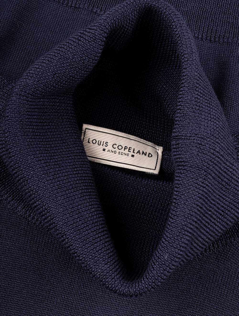 Louis Copeland Merino Wool Turtle Neck Navy AI4