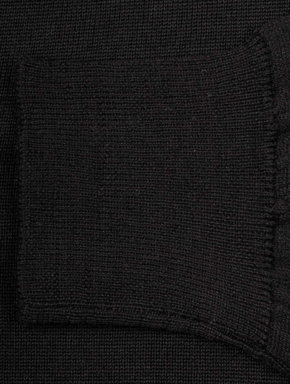 Merino Wool Mock Neck Black