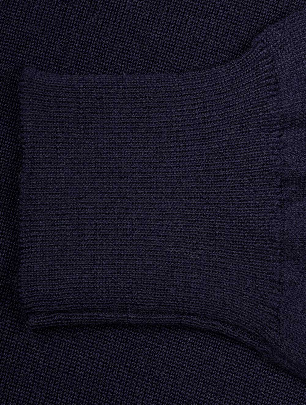 Merino Wool Mock Neck Navy