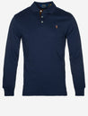 Ralph Lauren Slim Fit Pima Long Sleeve Polo Shirt Cruise Navy MI