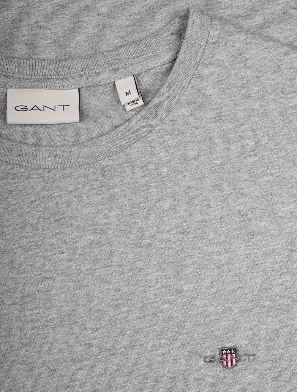 Gant Regular Shield Short Sleeve T-Shirt Grey Melange AI3