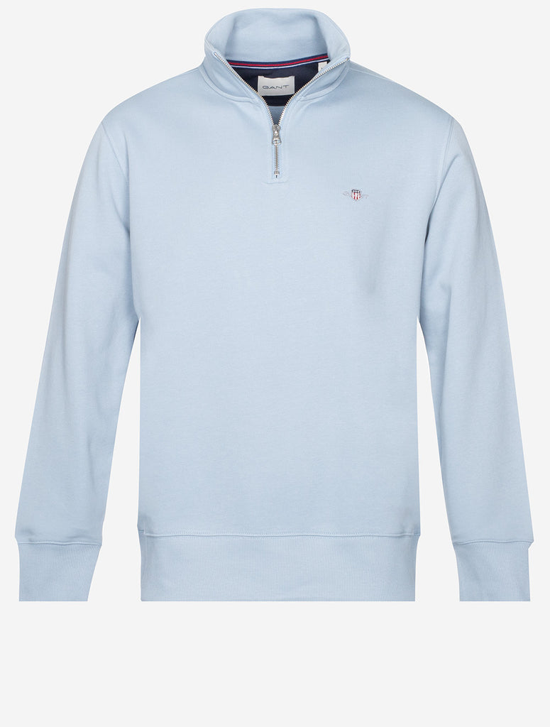 GANT Regular Fit Shield Half Zip Sweat Dove Blue