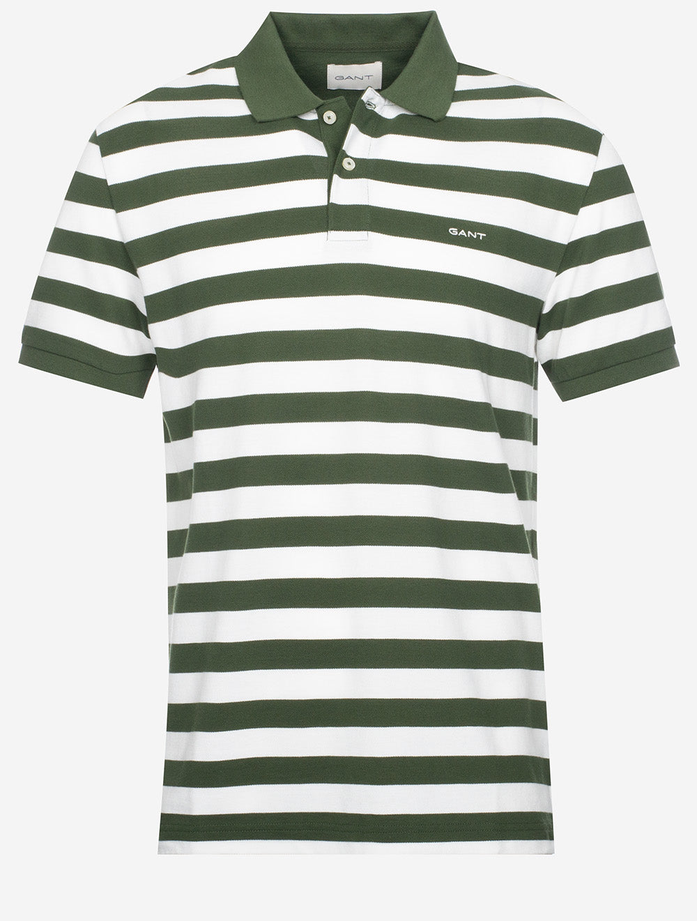 Gant Stripe Short Sleeve Pique Polo Pine Green MI