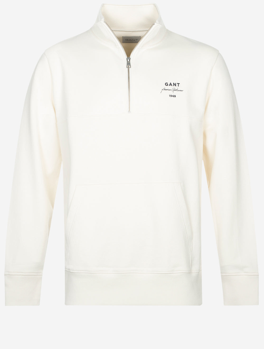 Logo Script Jersey Half Zip Cream