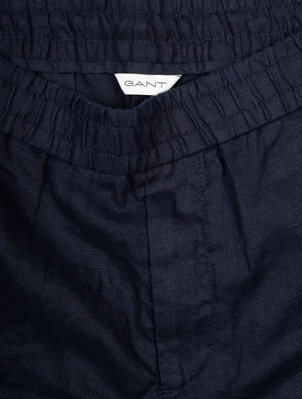 Gant Linen Drawstring Shorts Evening Blue AI3