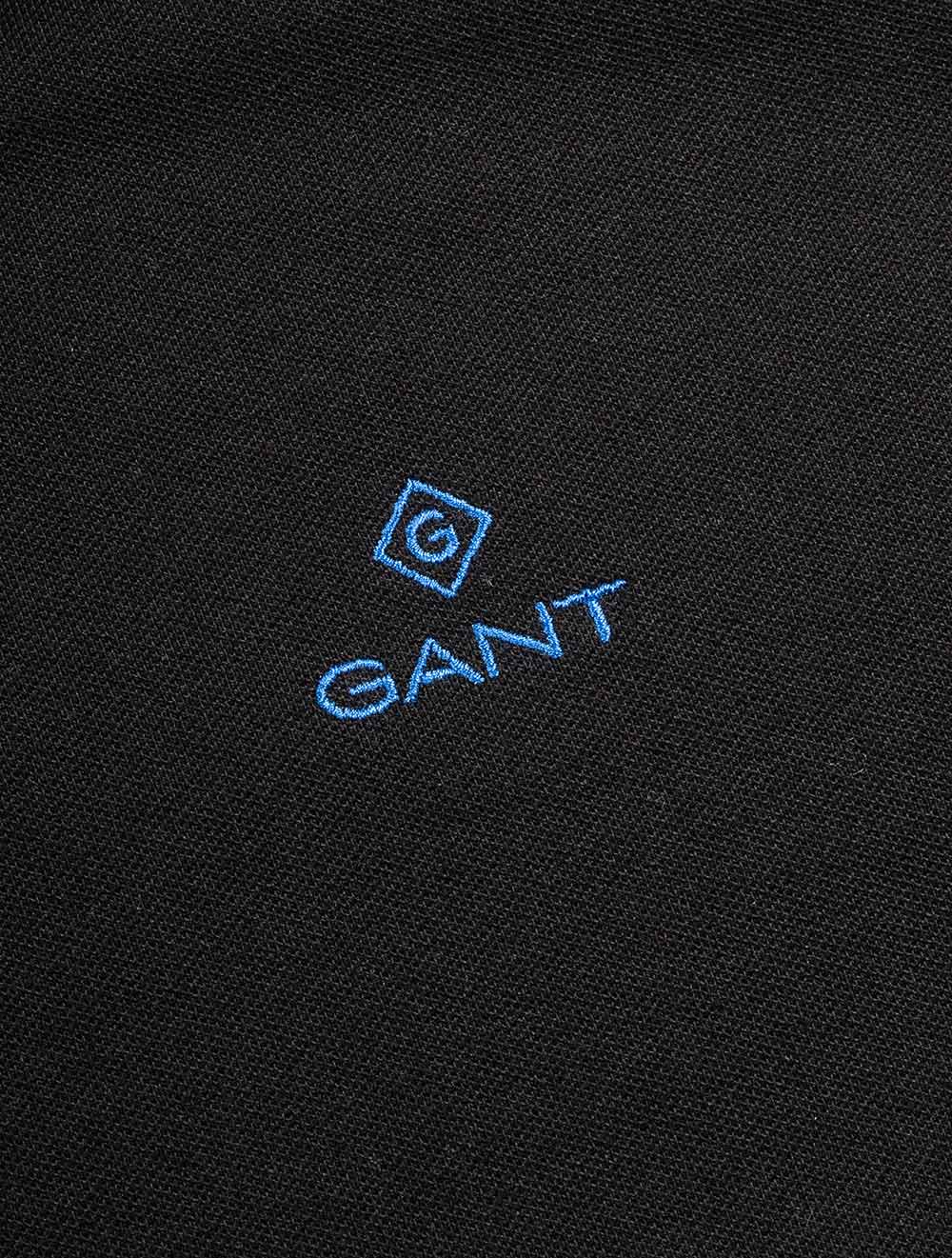 Gant Contrast Collar Pique Short Sleeve Rugger Black AI4