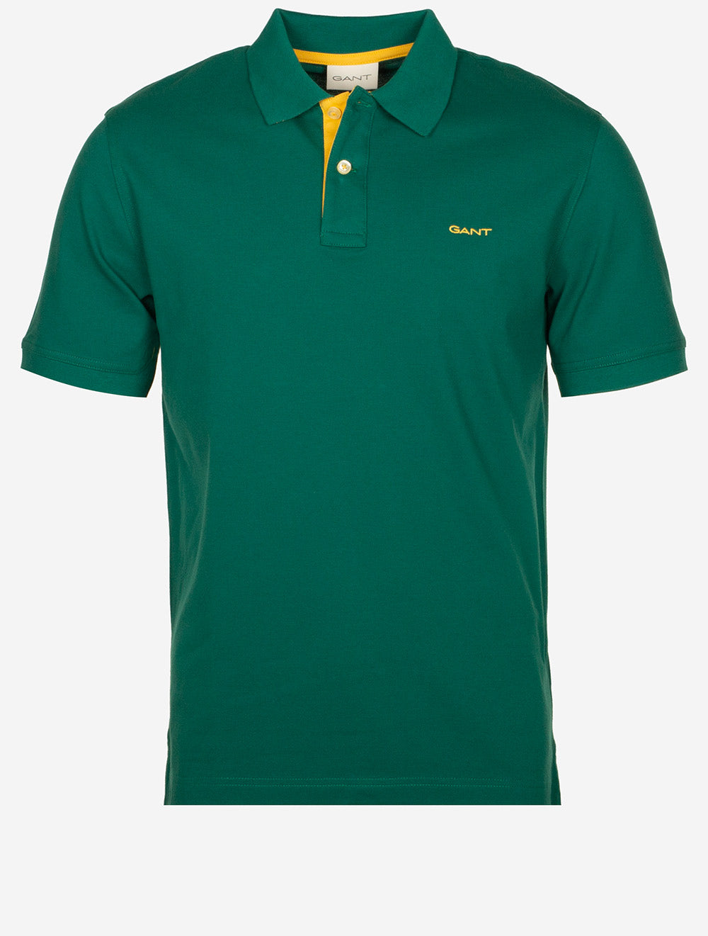 Regular Contrast Pique Short Sleeve Polo Deep Forest Green