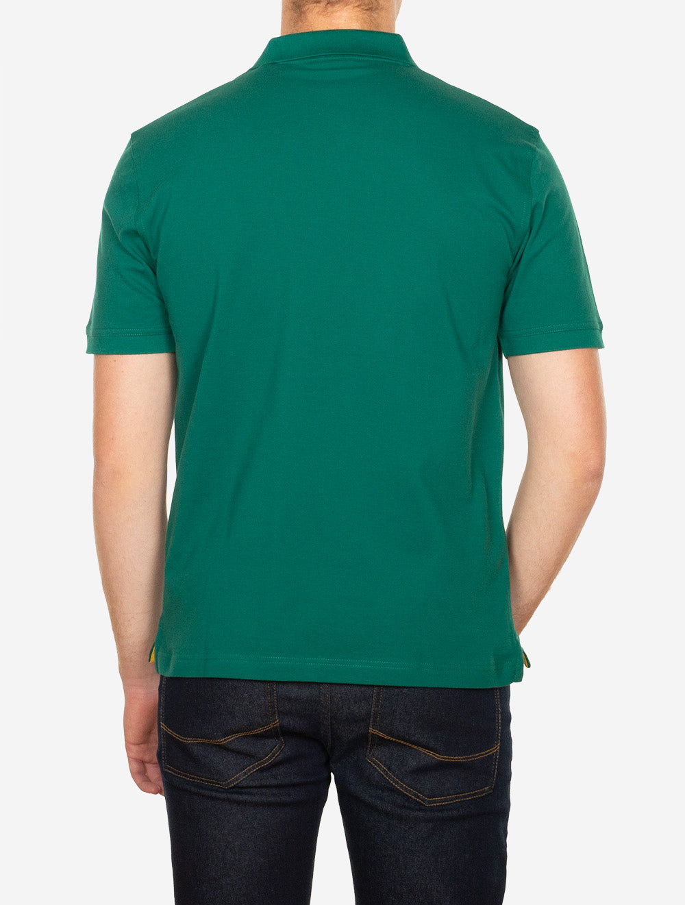 Regular Contrast Pique Short Sleeve Polo Deep Forest Green