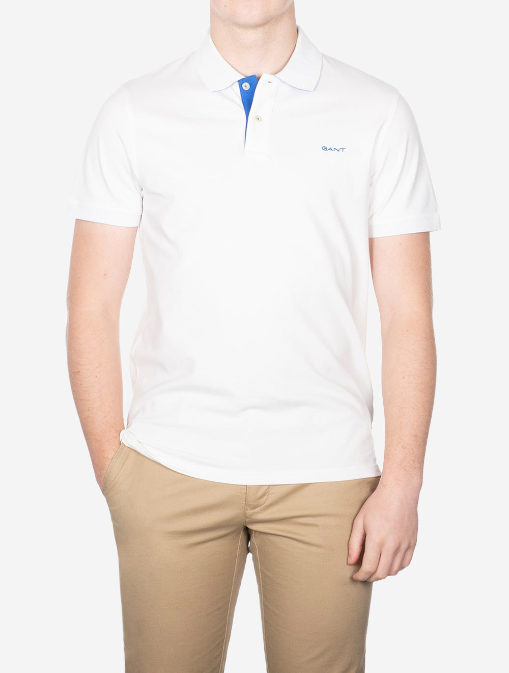 Gant Regular Contrast Pique Short Sleeve Rugger Eggshell AI1