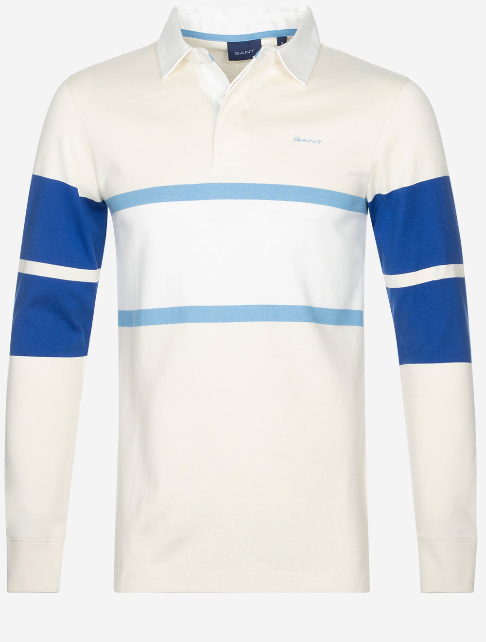 Gant Colour Blocked Long Sleeve Rugger Cream MI