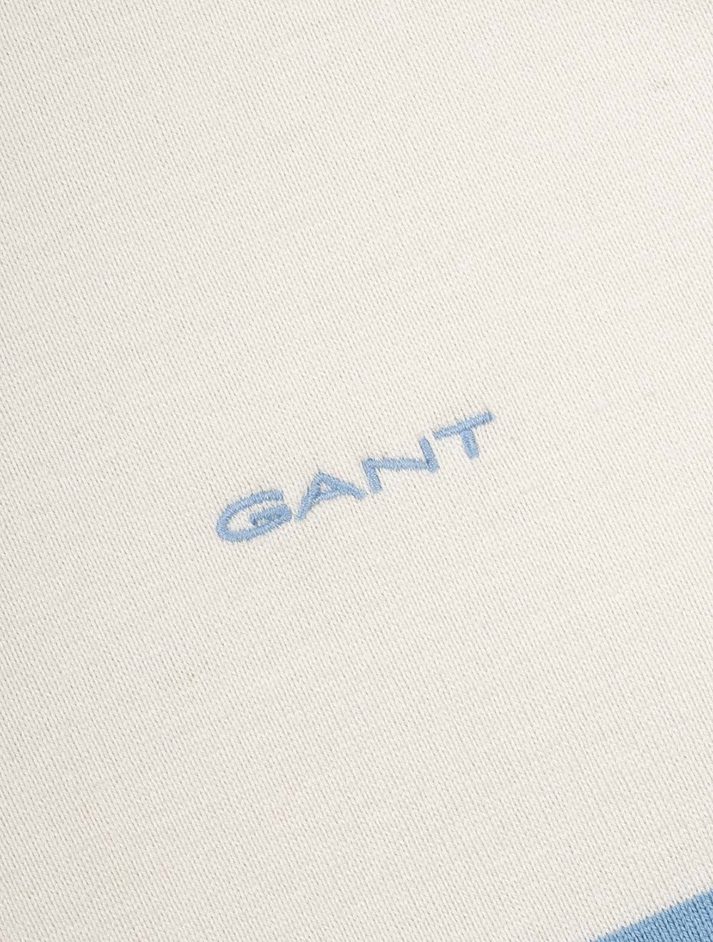 Gant Colour Blocked Long Sleeve Rugger Cream AI4