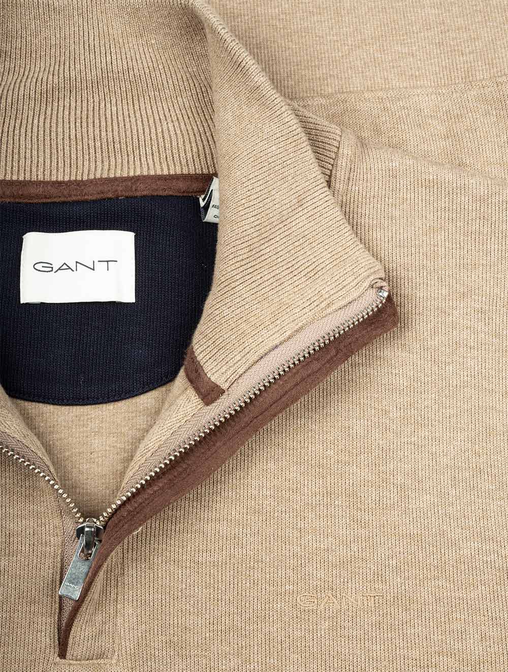 Gant Sacker Half Zip Khaki Melange AI3