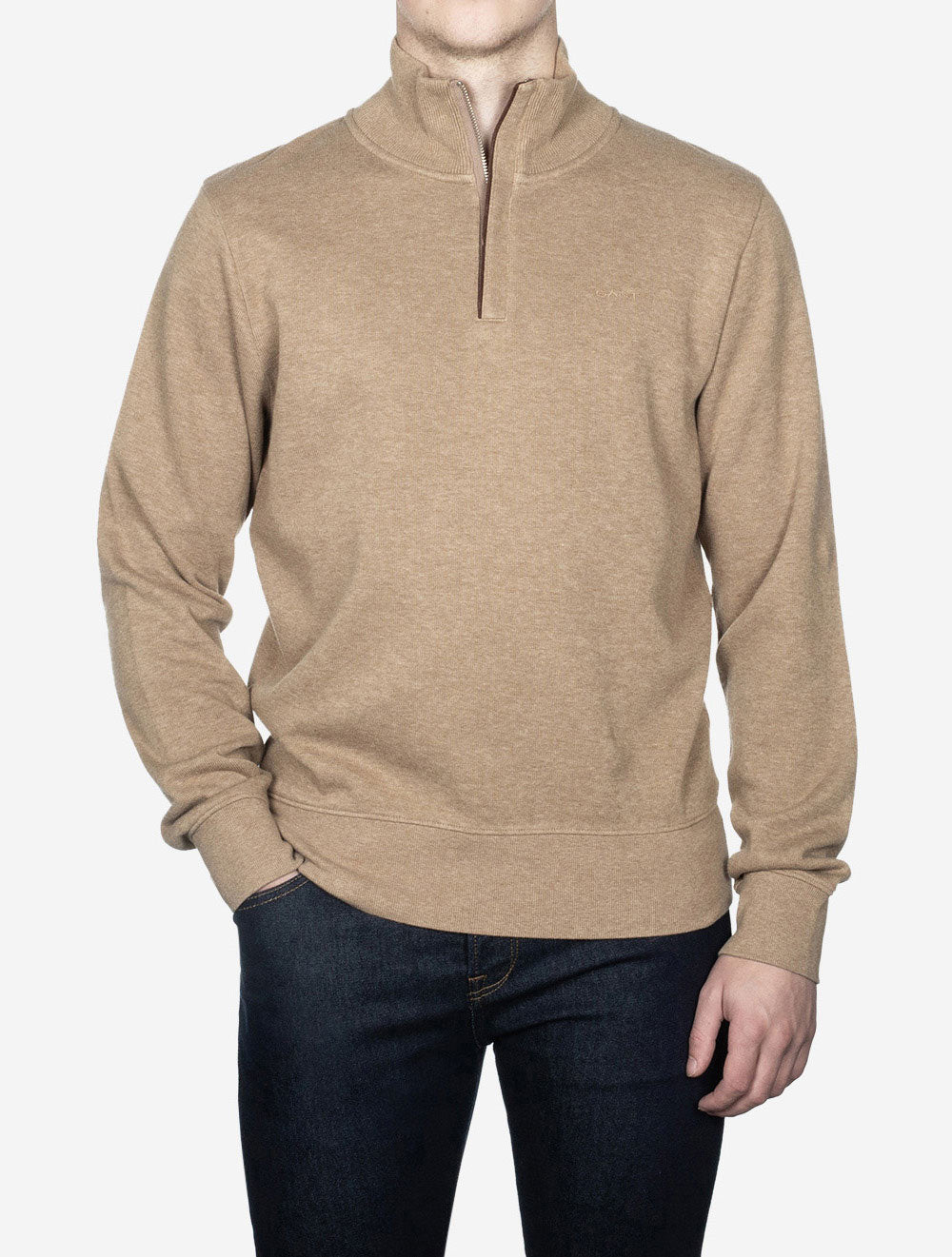 Gant Sacker Half Zip Khaki Melange AI1