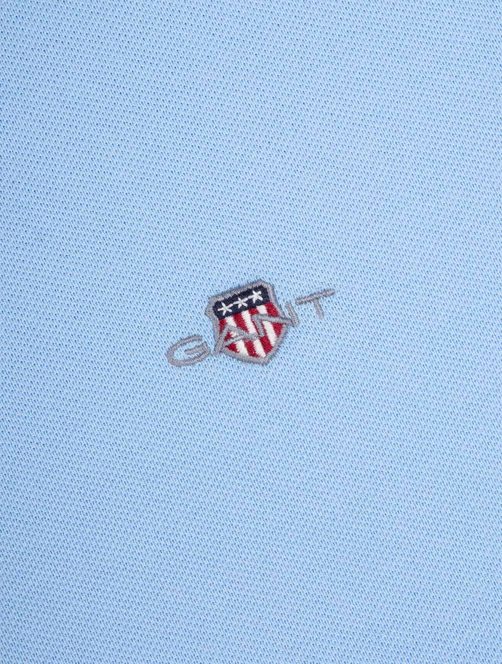 Gant Regular Shield Short Sleeve Pique Polo Capri Blue AI4