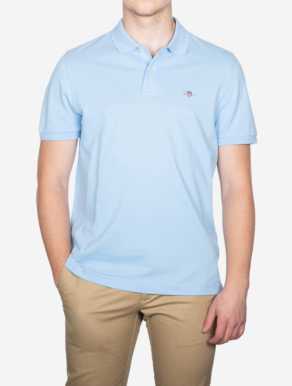 Gant Regular Shield Short Sleeve Pique Polo Capri Blue AI1