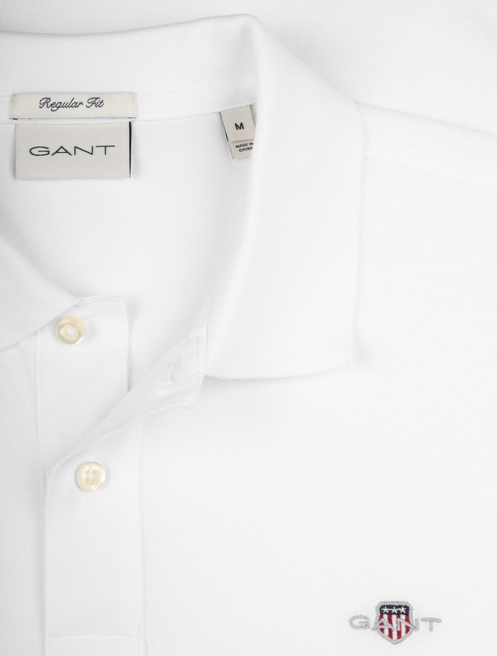 Gant Regular Shield Short Sleeve Pique Polo White AI1