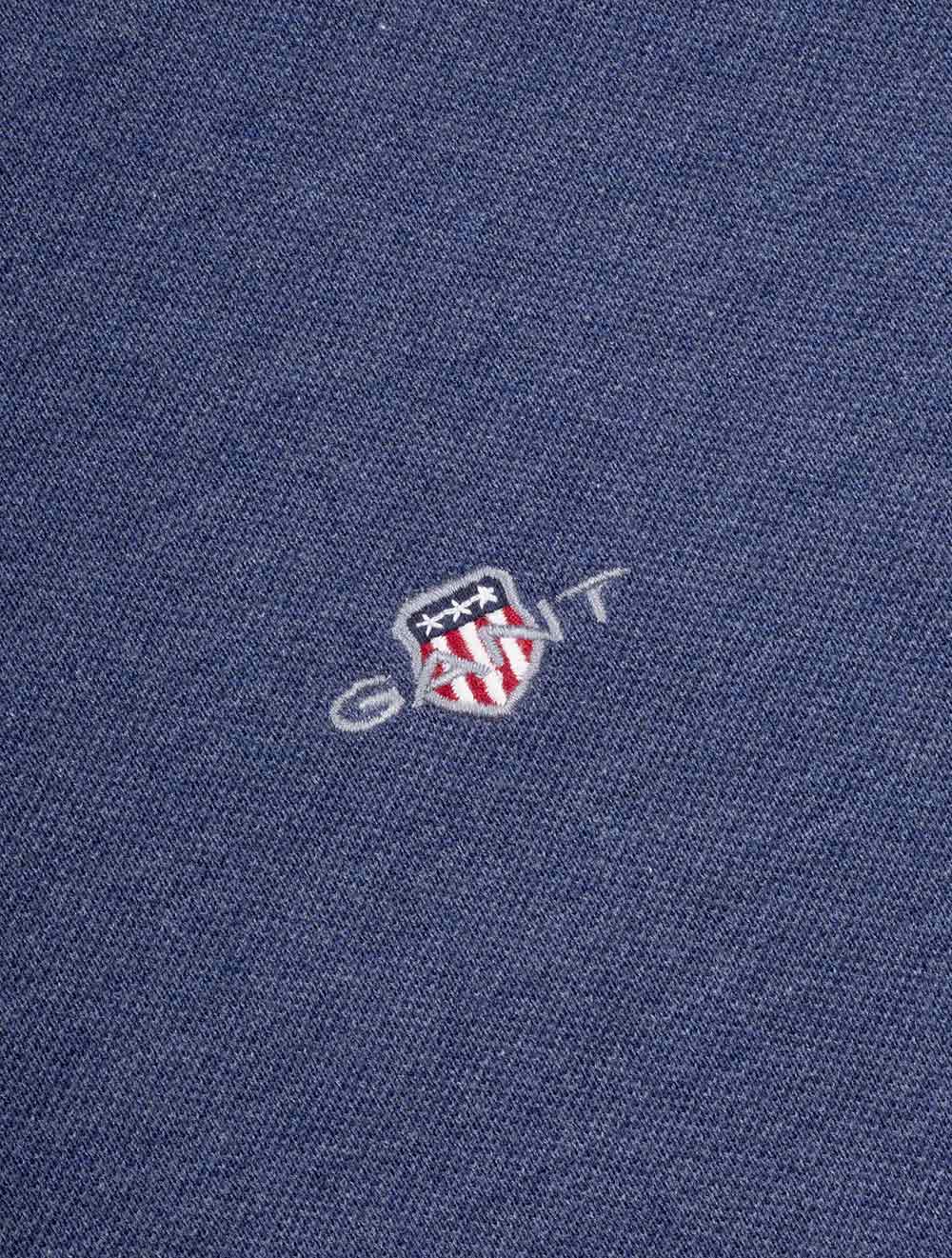 Gant Regular Shield Long Sleeve Pique Rugger Dark Jeansblue Melange AI4