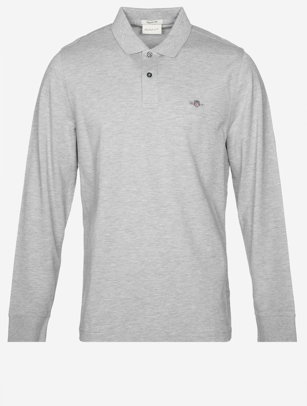 Gant Regular Shield Long Sleeve Pique Rugger Grey Melange MI