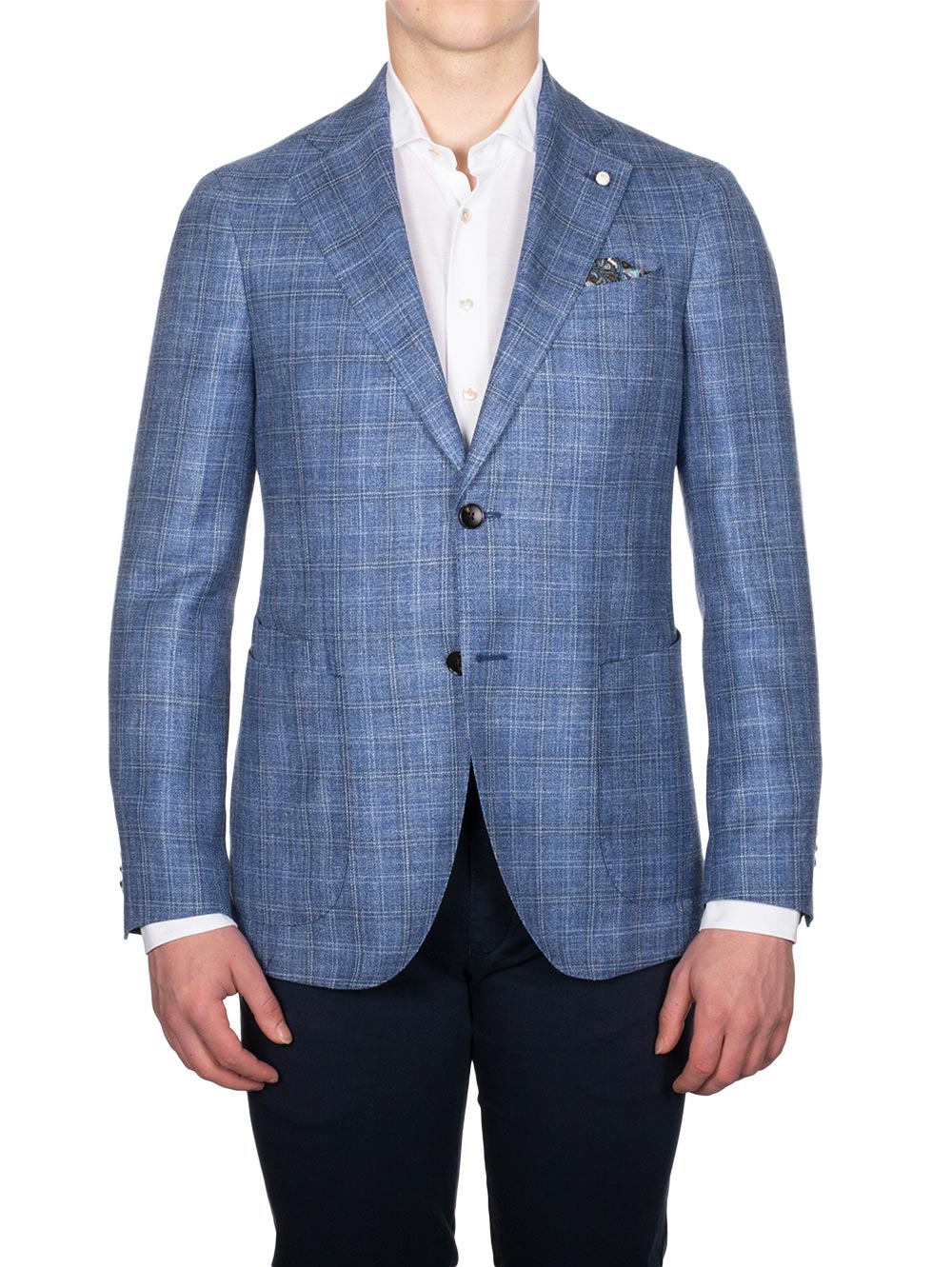 Lubiam Check Jacket Blue AI1