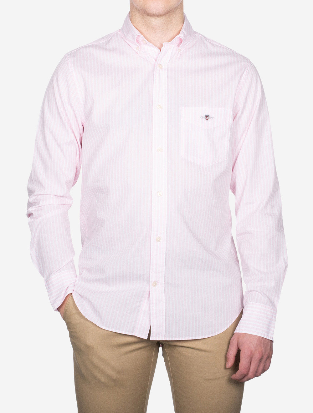 Regular Fit Poplin Stripe Shirt Light Pink