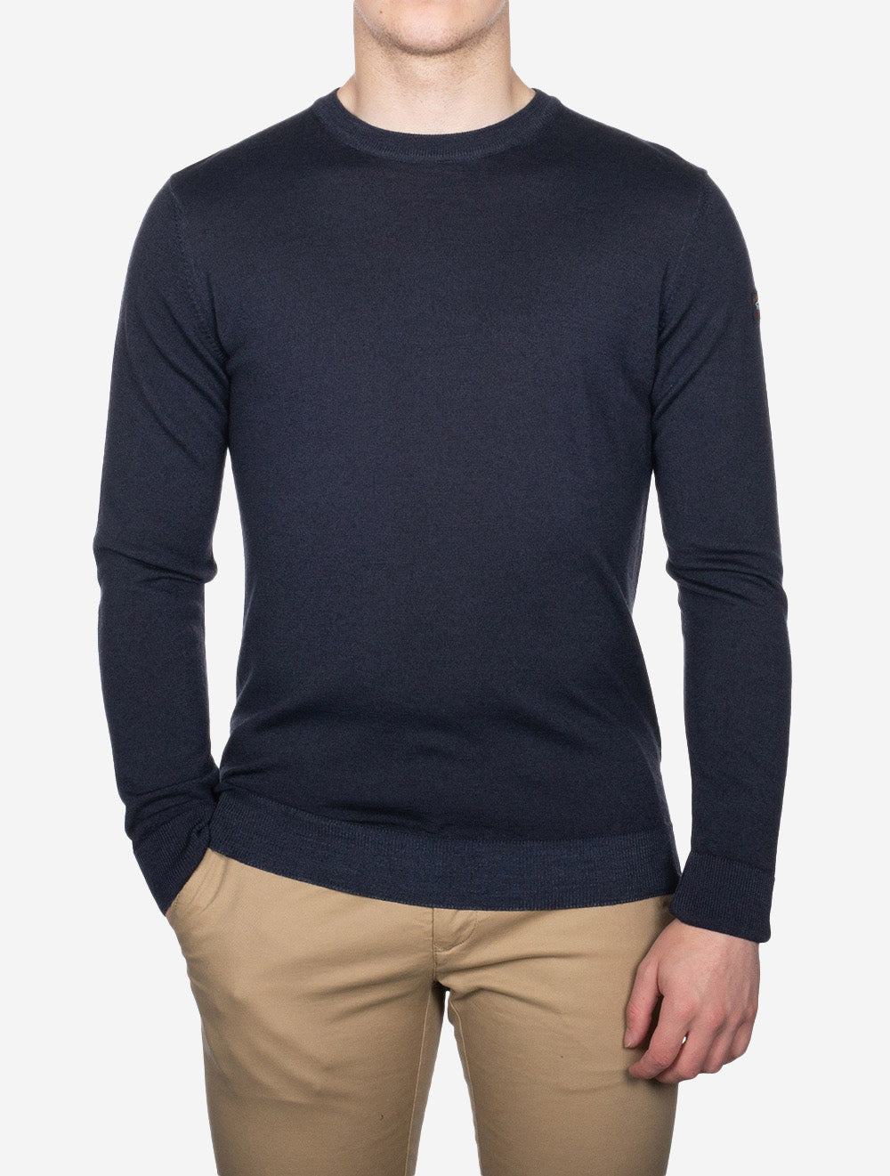 Paul And Shark Summer Wool Crew Neck Navy AI1