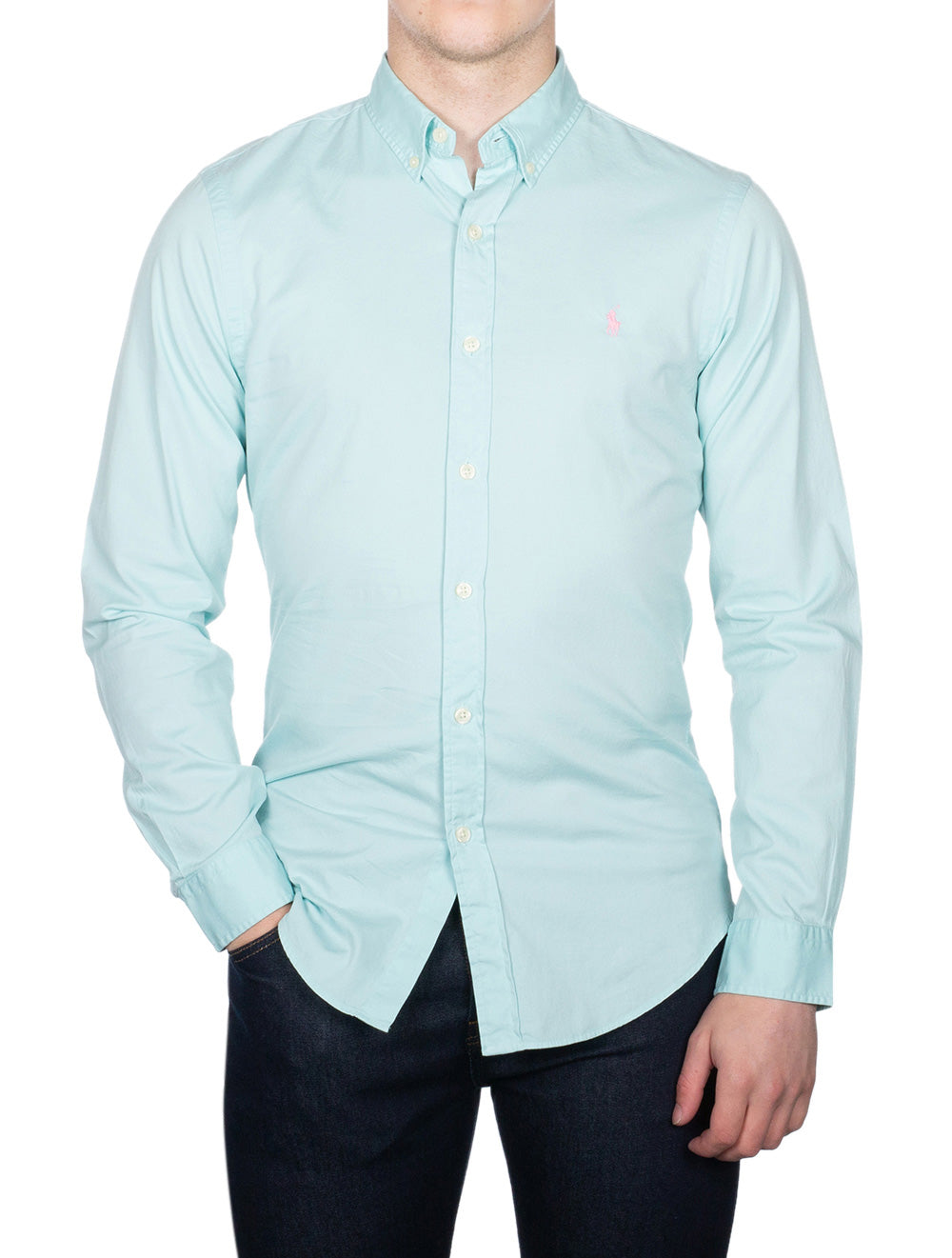 Ralph Lauren Buttondown Long Sleeve Twill Shirt Aqua AI1