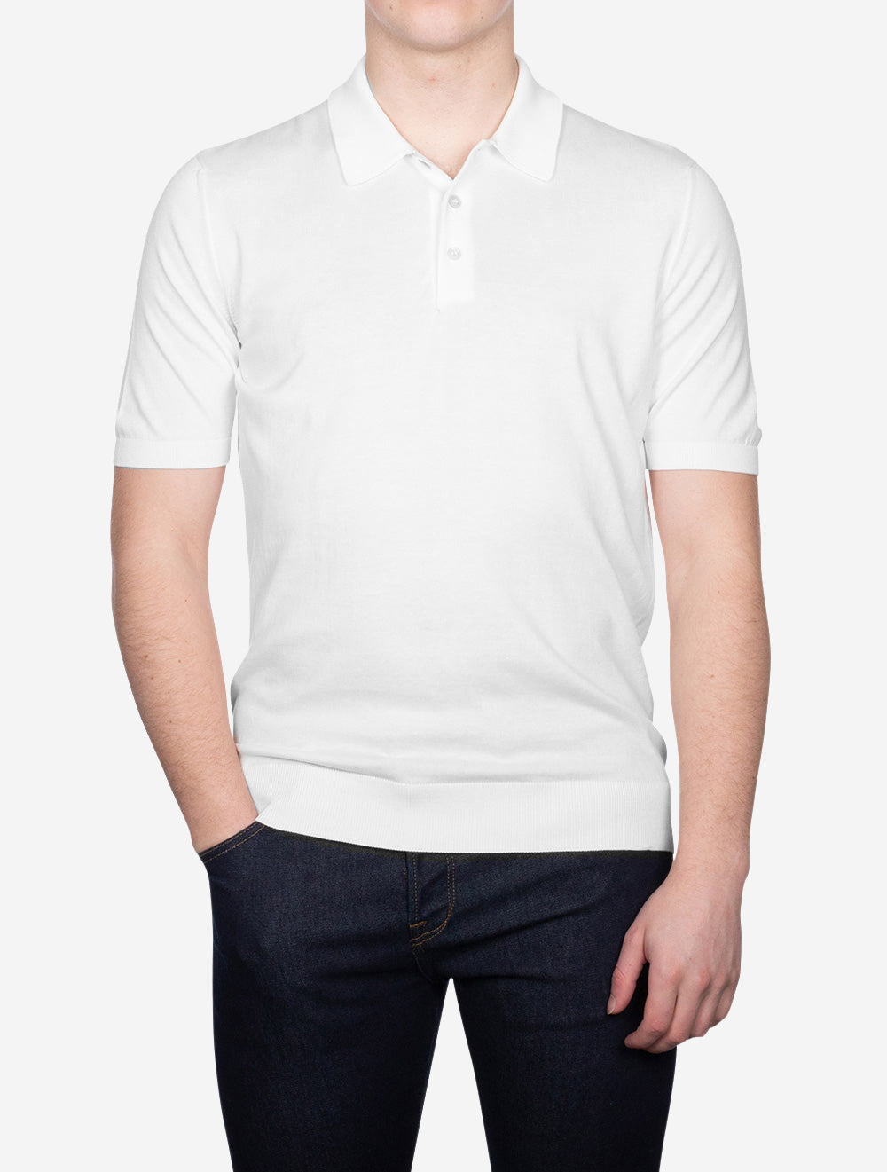 Tennis Cotton Polo Pure White