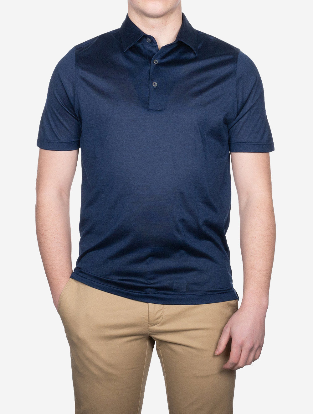 Gran Sasso Silk Polo Navy AI1