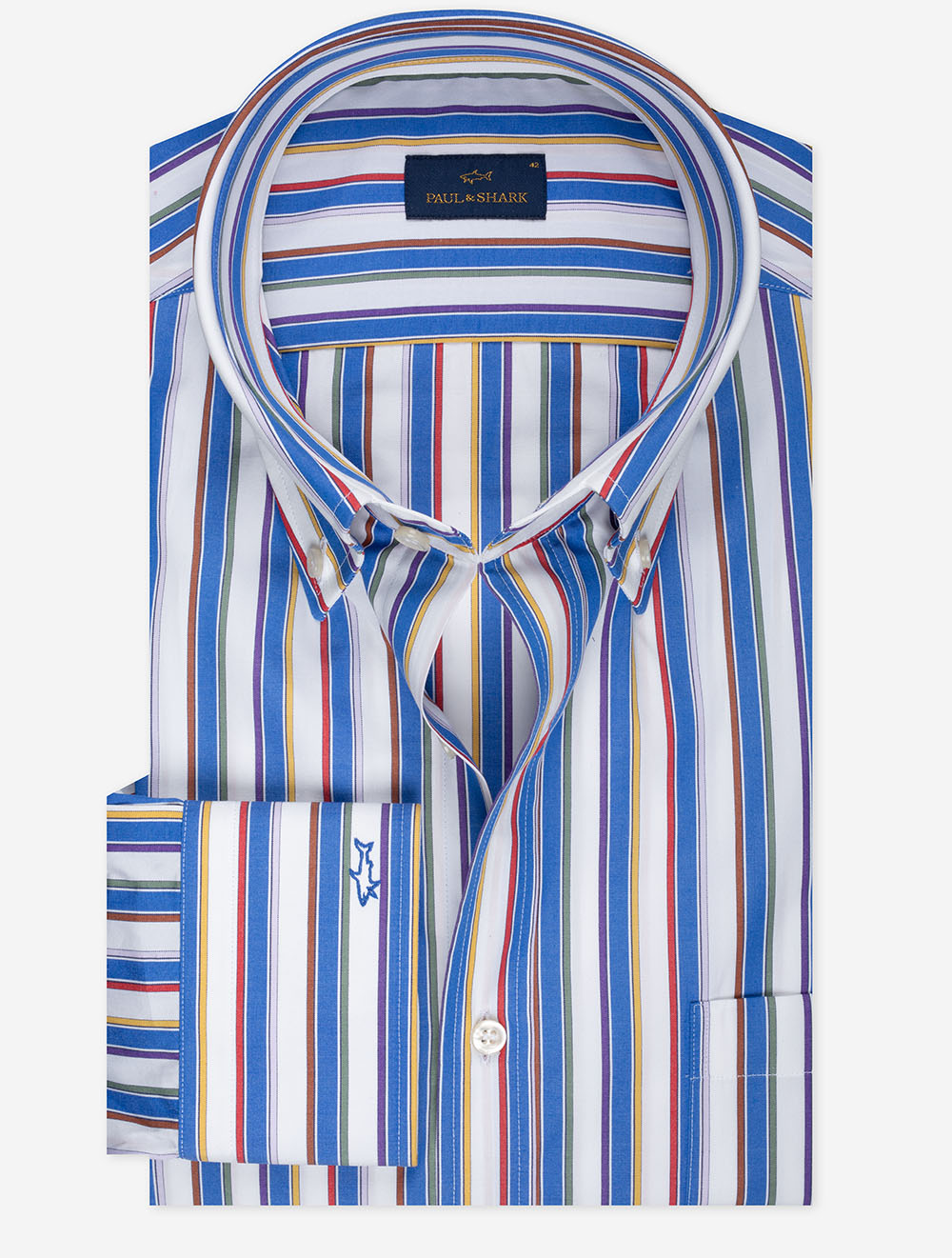 Paul And Shark Striped Soft Touch Cotton Shirt Blue MI