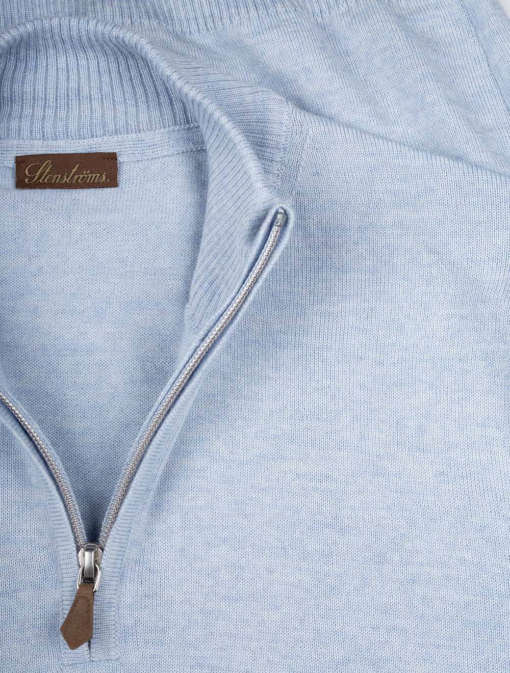 Merino Wool Half Zip Blue