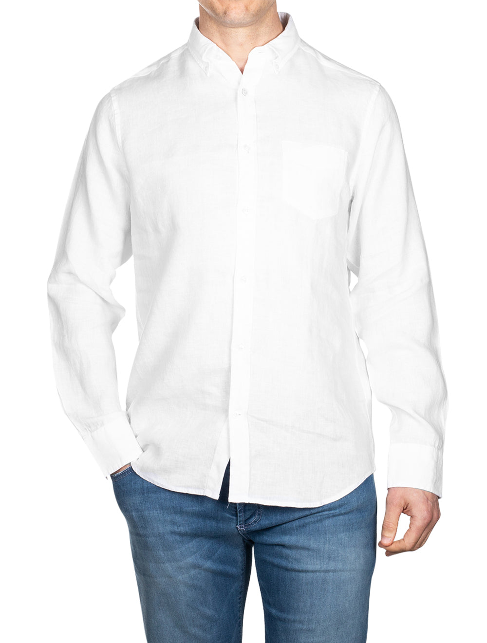 Gant Regular Linen Shirt White AI1