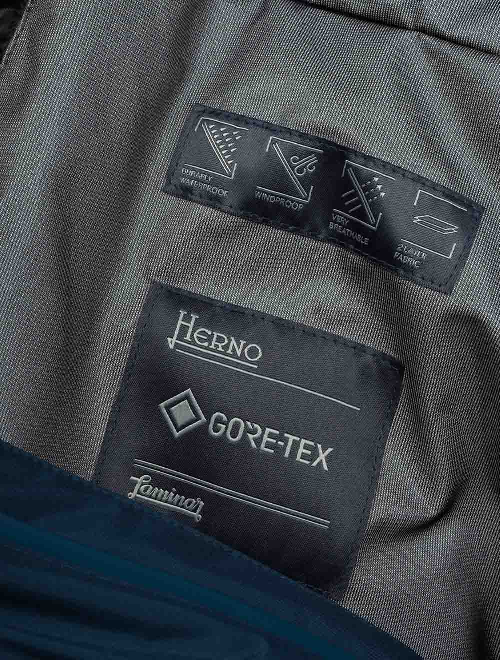 Herno Gortex Laminar Down Feather Coat Blue AI6