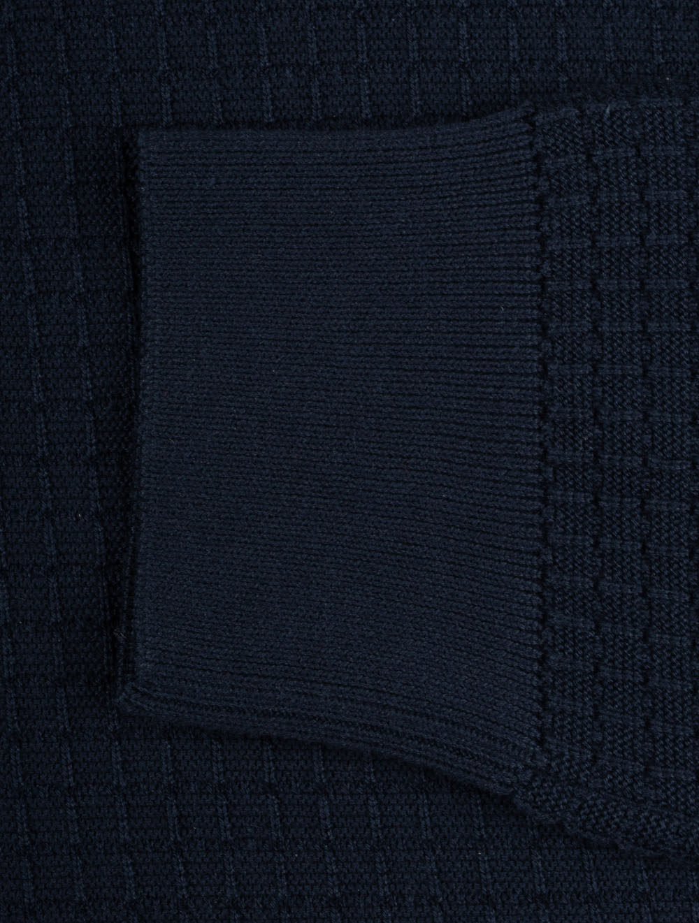 Textured Cotton Half-Zip Sweater Evening Blue