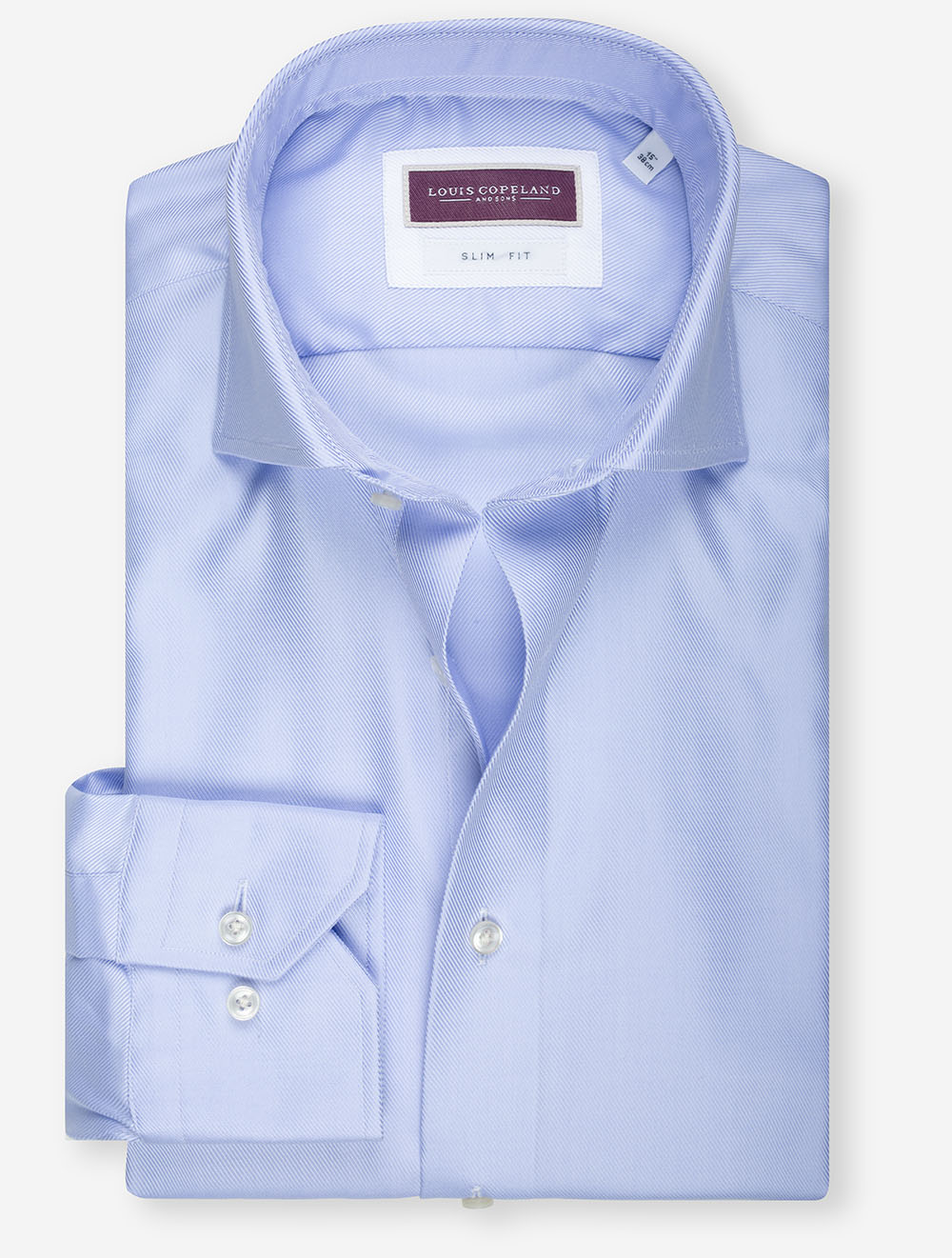 Slim Fit Single Cuff Twill Shirt Blue