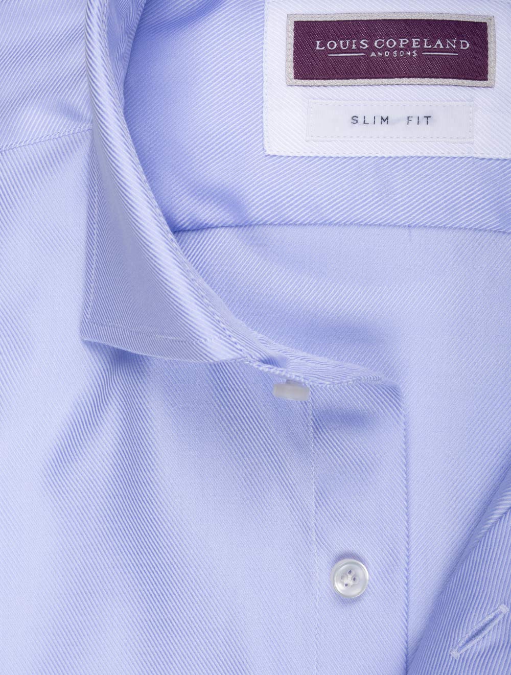 Slim Fit Single Cuff Twill Shirt Blue