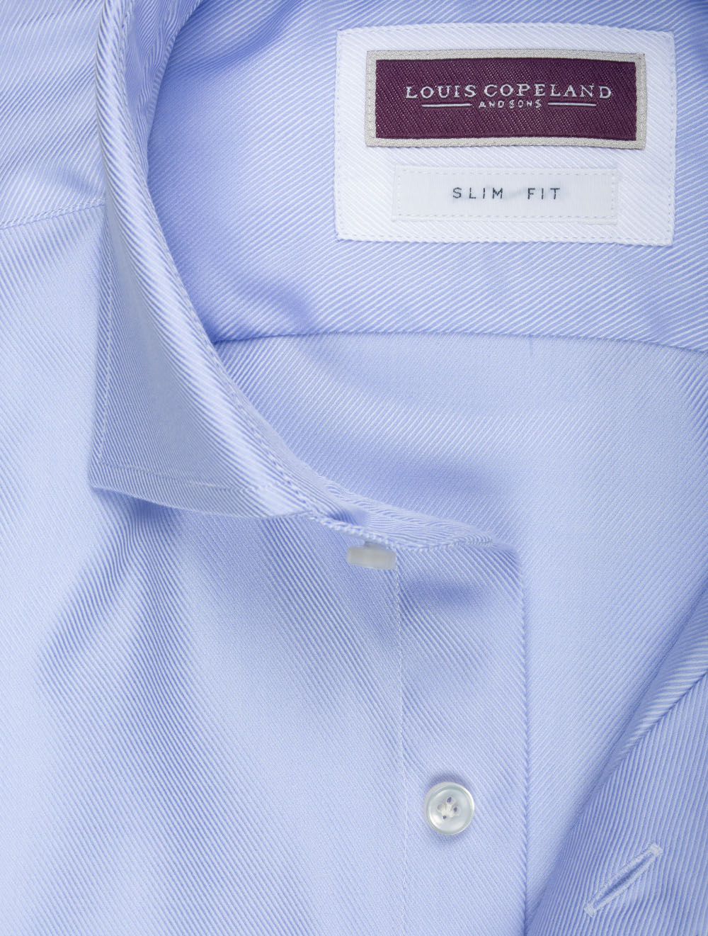 Slim Fit Single Cuff Twill Shirt Blue