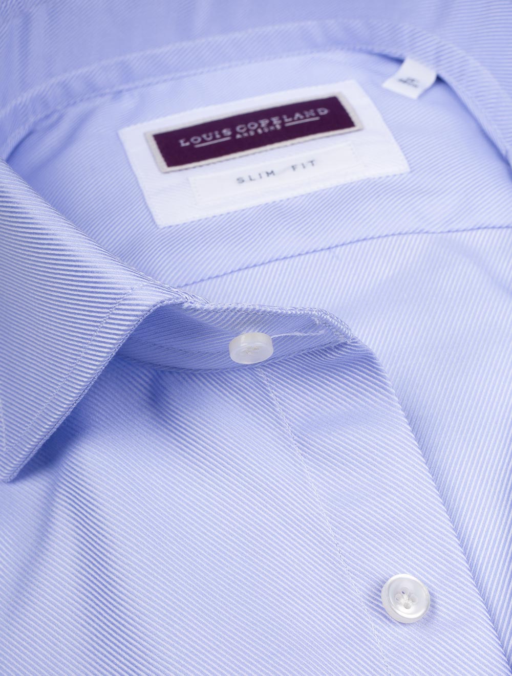 Slim Fit Single Cuff Twill Shirt Blue