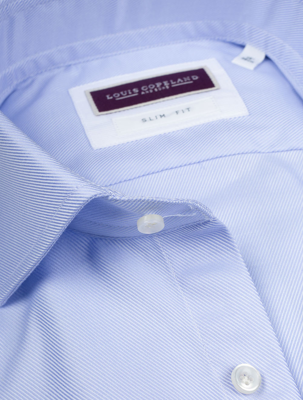 Slim Fit Single Cuff Twill Shirt Blue