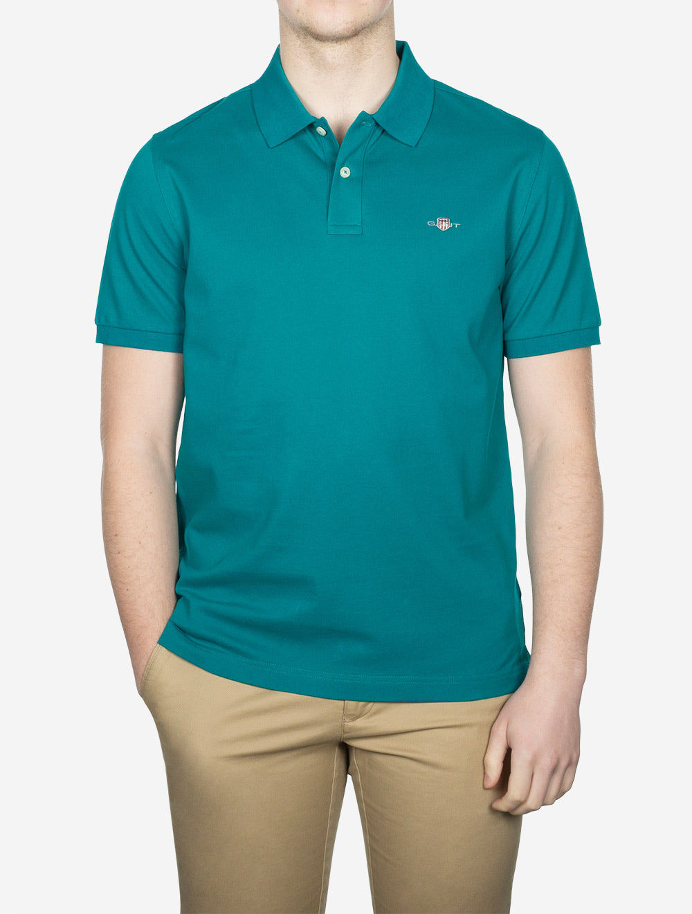 Gant Regular Shield Short Sleeve Pique Polo Ocean Turquosie AI1