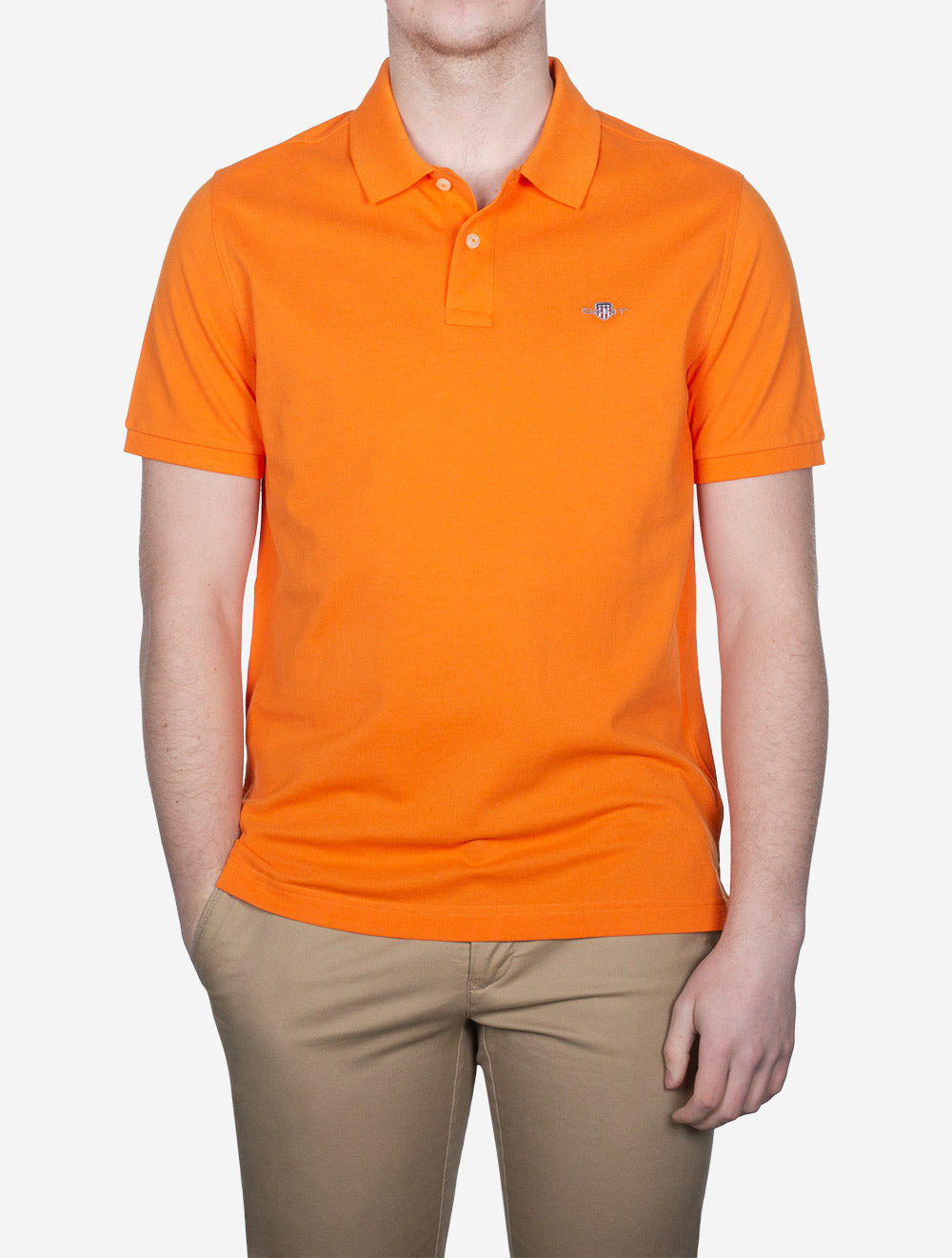 Gant Regular Shield Short Sleeve Pique Polo Burnt Orange AI1