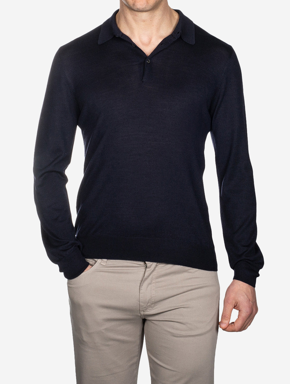 Long Sleeve Polo Navy