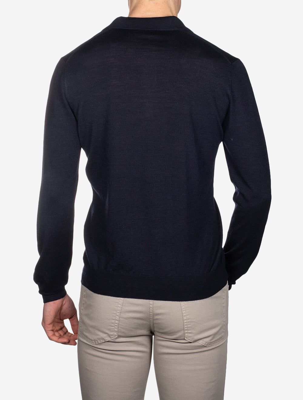 Gran Sasso Tennis Long Sleeve Polo Navy AI2