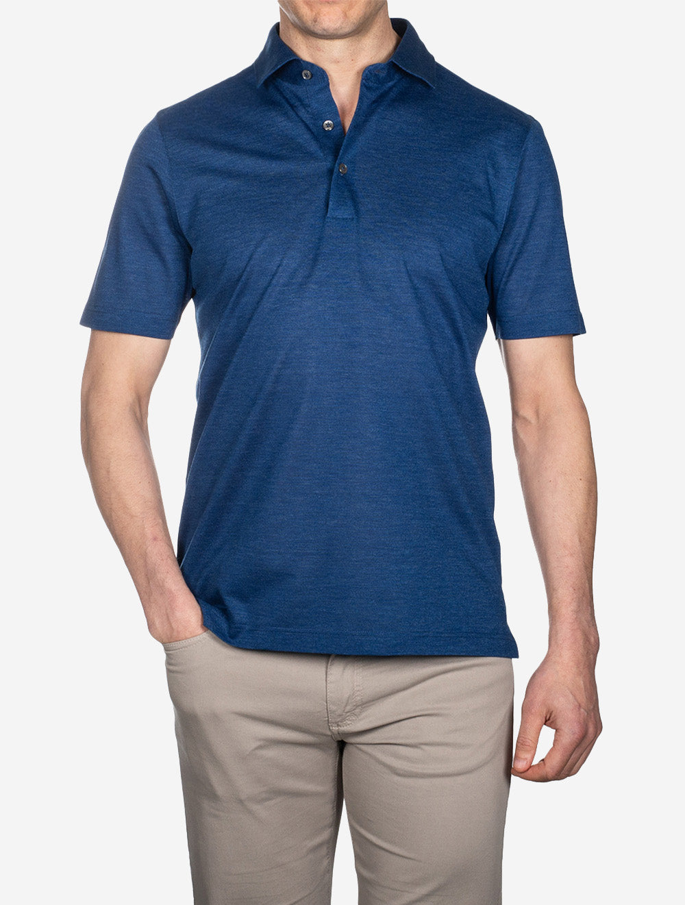 3 button Polo Shirt Blue