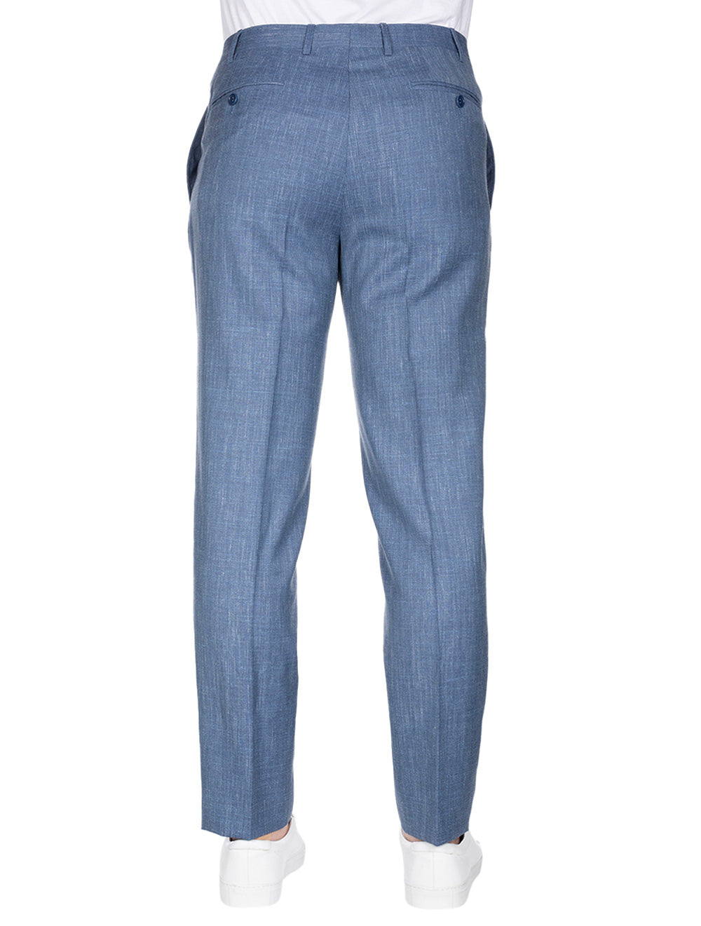 Wool Silk Linen Trouser Blue