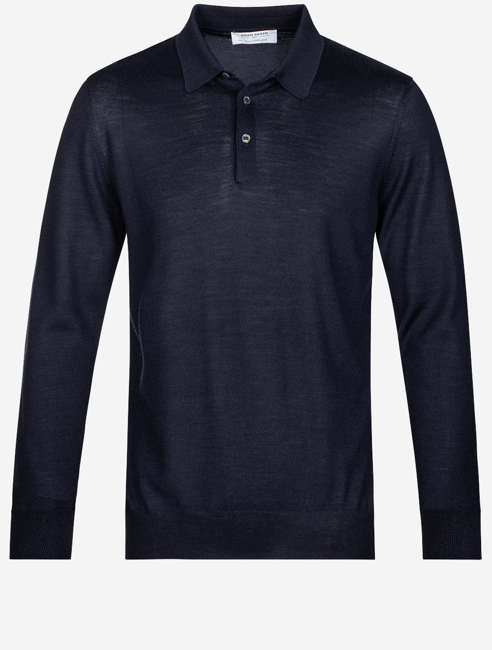 Gran Sasso Tennis Long Sleeve Polo Navy MI