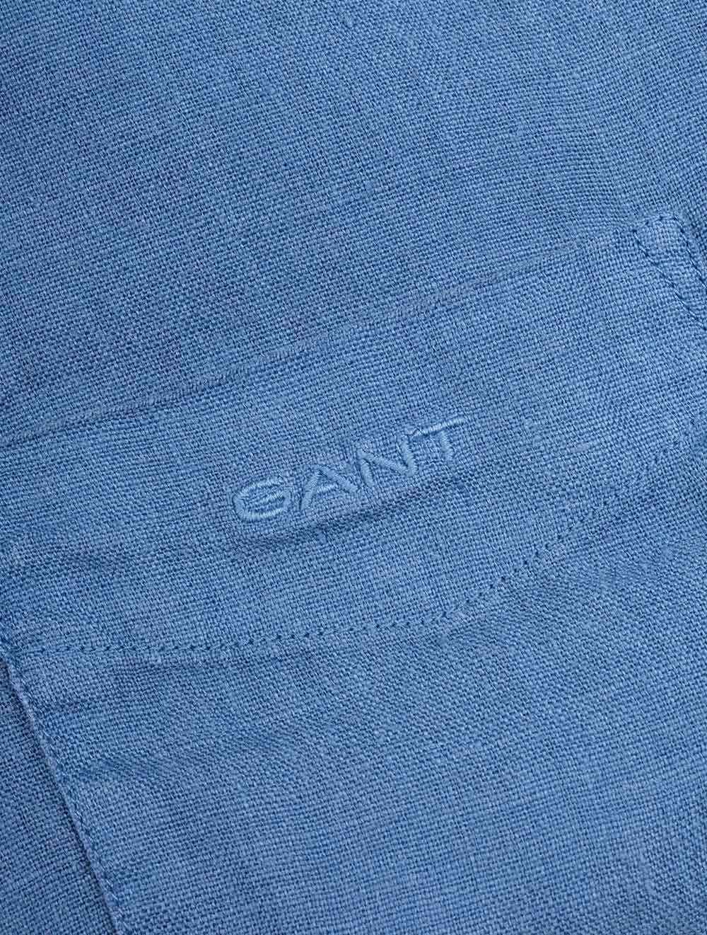 Gant Regular Fit Dyed Linen Shirt Salty Sea AI4