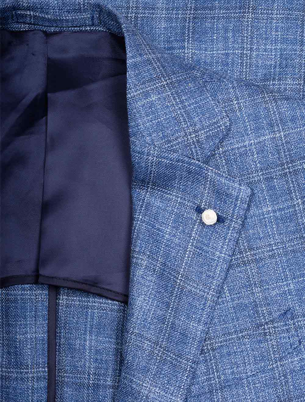 Lubiam Check Jacket Blue AI3