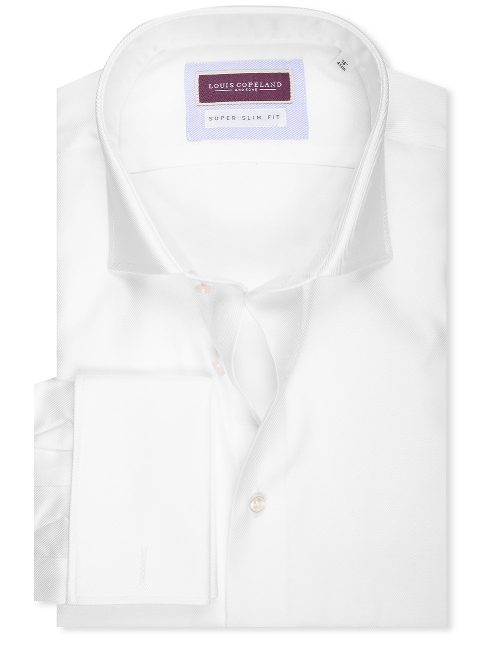 Super Slim Double Cuff Twill Shirt White