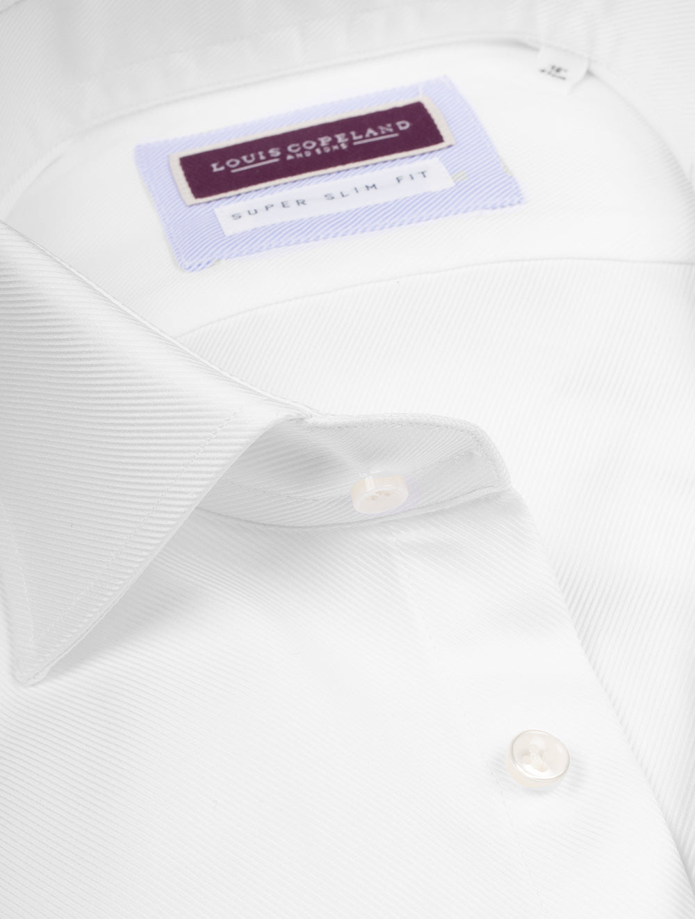 Super Slim Double Cuff Twill Shirt White