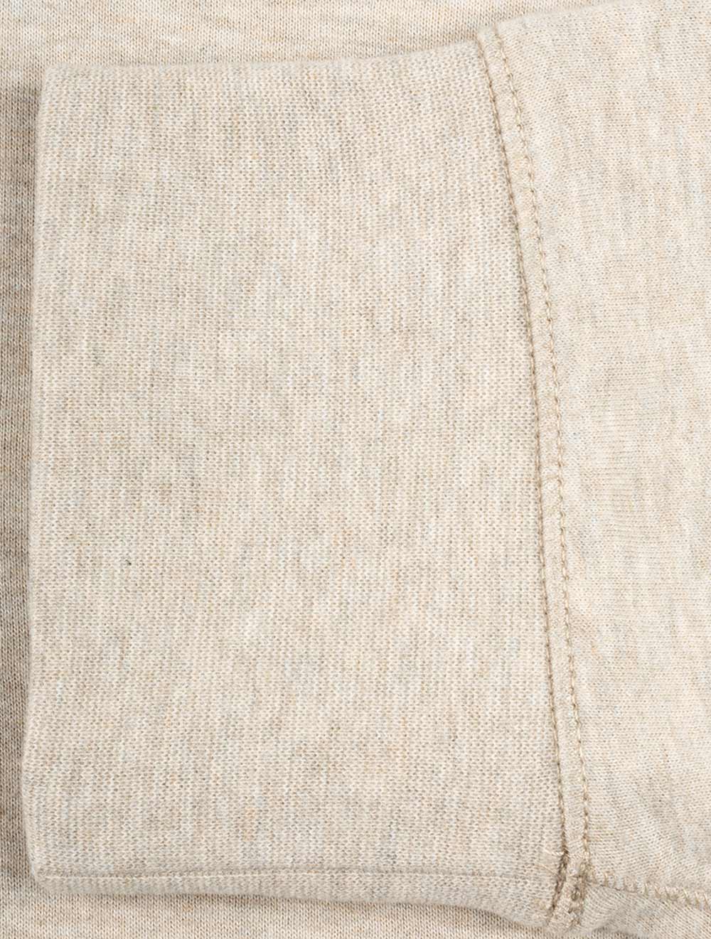 Quarter Zip Jersey Pullover Beige